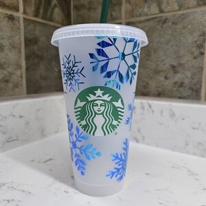 Starbucks Iridescent Snowflake Tumbler / To Go Cup